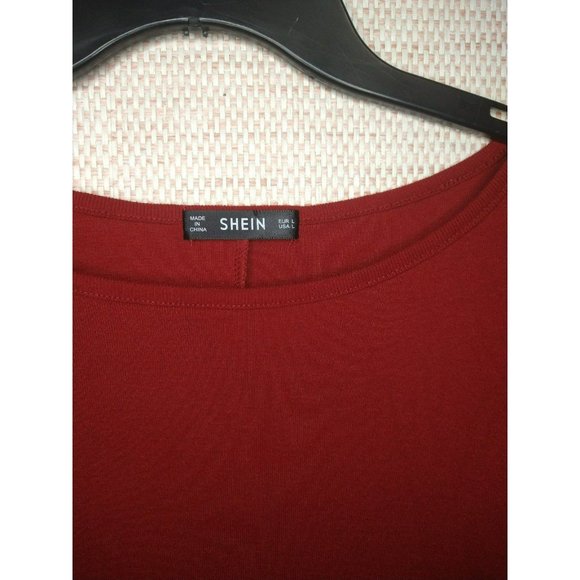 Burgundy Oversized Batwing Long Sleeved Round neck size large - Picture 5 of 6